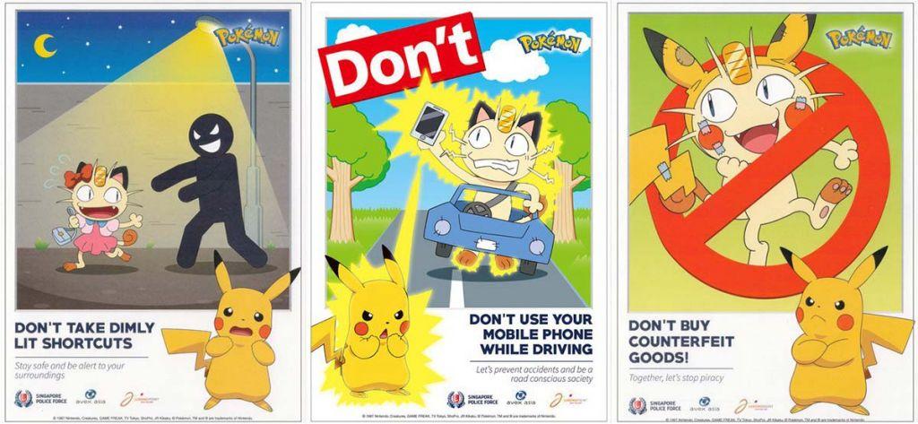 manifesti Pokémon polizia singapore