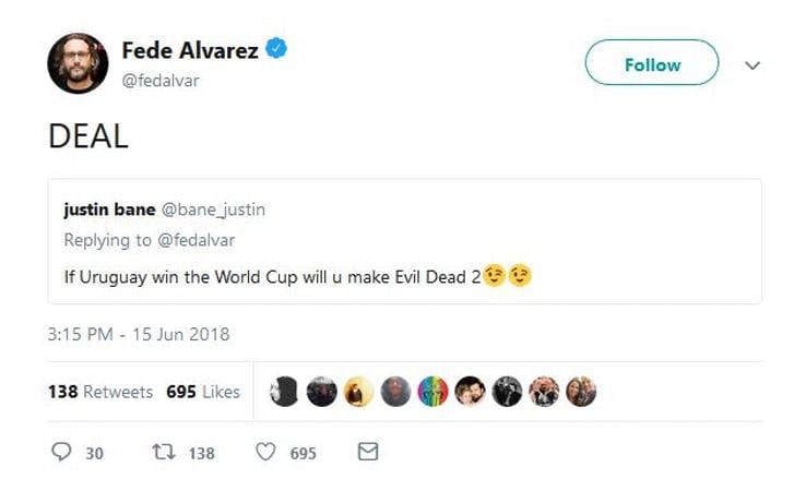 fede alvarez tweet uruguay evil dead